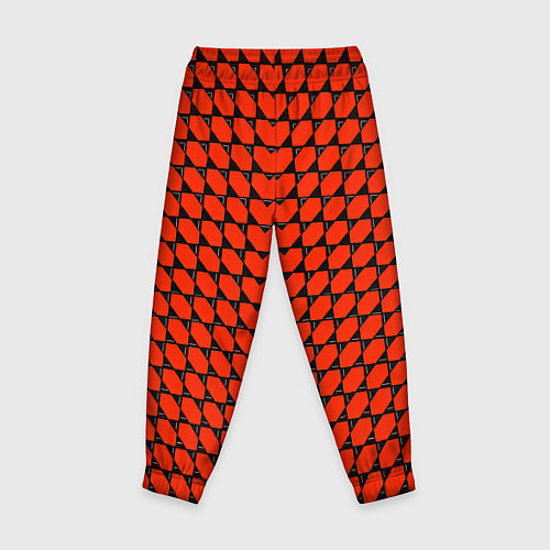 Детские брюки Красные лепестки шестиугольники / 3D-принт – фото 2
