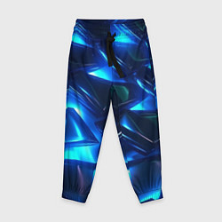 Брюки детские Синие абстрактные неоновые плиты, цвет: 3D-принт