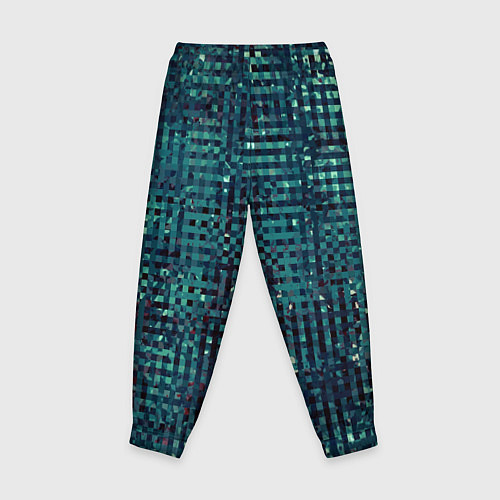 Детские брюки Сине-бирюзовый абстрактный / 3D-принт – фото 2