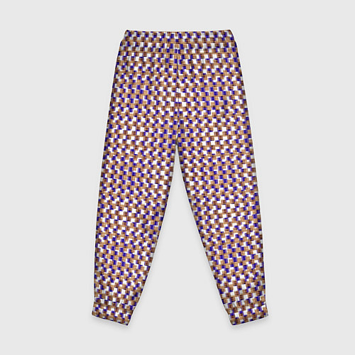 Детские брюки Сине-бежевый текстурированный квадраты-рябь / 3D-принт – фото 2