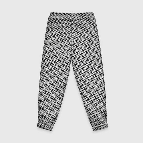 Детские брюки Чёрно-белый текстурированный полосы / 3D-принт – фото 2
