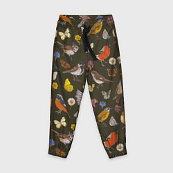 Детские брюки Птицы и бабочки с цветами паттерн