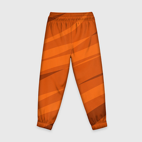 Детские брюки Тёмный оранжевый полосами / 3D-принт – фото 2