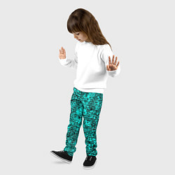 Брюки детские Ярко-голубой в чёрную текстурированную полоску, цвет: 3D-принт — фото 2