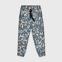 Детские брюки Паттерн мозаика серый с голубым