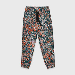 Детские брюки Тёмный сине-оранжевый абстрактная текстура