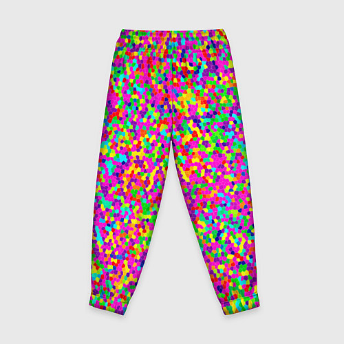 Детские брюки Паттерн разноцветная мелкая мозаика / 3D-принт – фото 2