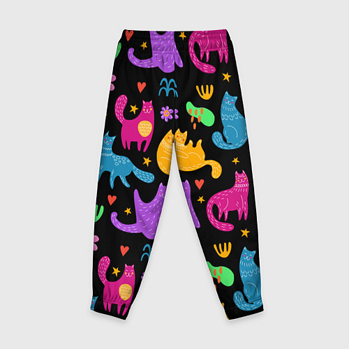 Детские брюки Паттерн разноцветных котиков / 3D-принт – фото 2