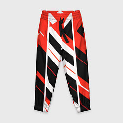 Детские брюки Black and red stripes on a white background