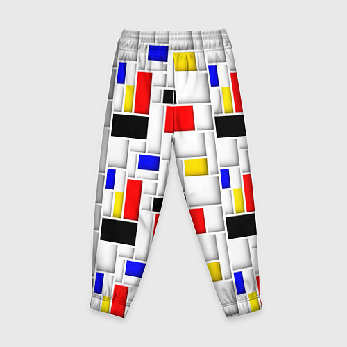 Детские брюки Геометрия цветных Пит Мондриан / 3D-принт – фото 2
