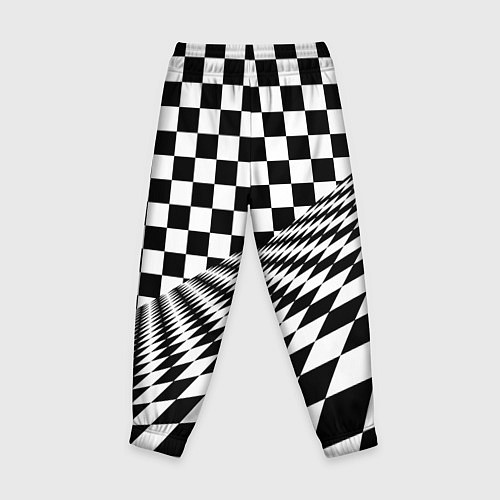 Детские брюки Шахматная психоделика иллюзия / 3D-принт – фото 2
