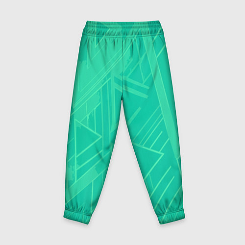 Детские брюки Мятный зелёный однотонный геометричный / 3D-принт – фото 2