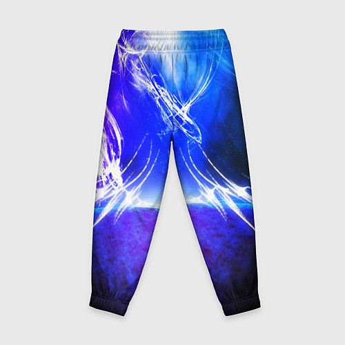 Детские брюки Неоновый шторм текстура / 3D-принт – фото 2
