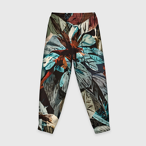 Детские брюки Абстракция цветы и листья / 3D-принт – фото 2