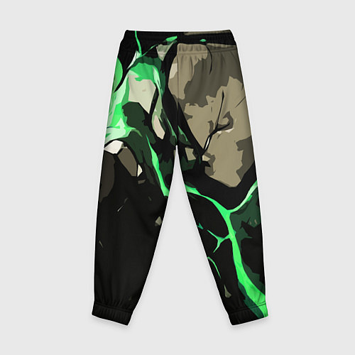Детские брюки Зелёный разлом в камне / 3D-принт – фото 2