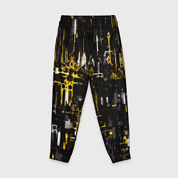 Детские брюки Бело-жёлтая абстракция на чёрном фоне