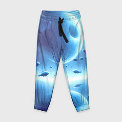 Брюки детские Луна и рыбы - нейроарт фантазия, цвет: 3D-принт