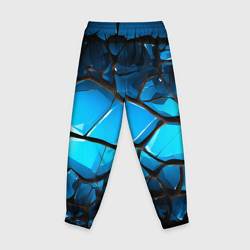 Детские брюки Синяя текстура объемных плит / 3D-принт – фото 2