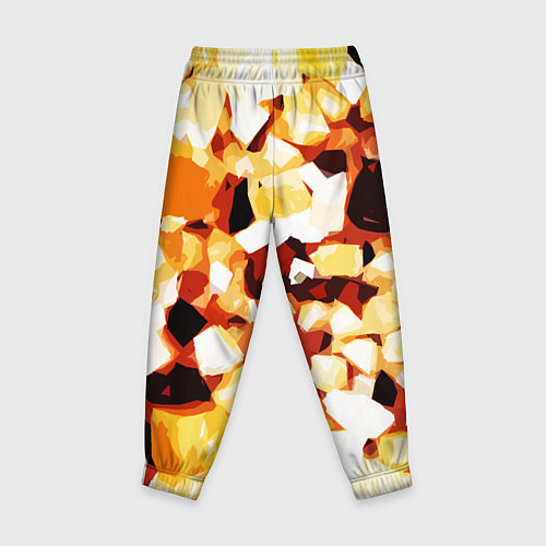 Детские брюки Жёлто-белая абстракция на чёрном фоне / 3D-принт – фото 2