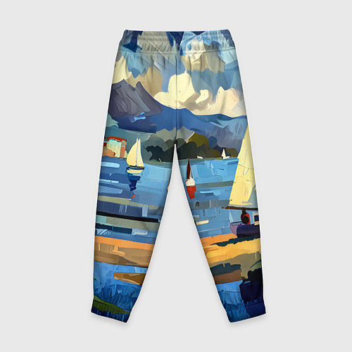 Детские брюки Средиземноморский пейзаж / 3D-принт – фото 2
