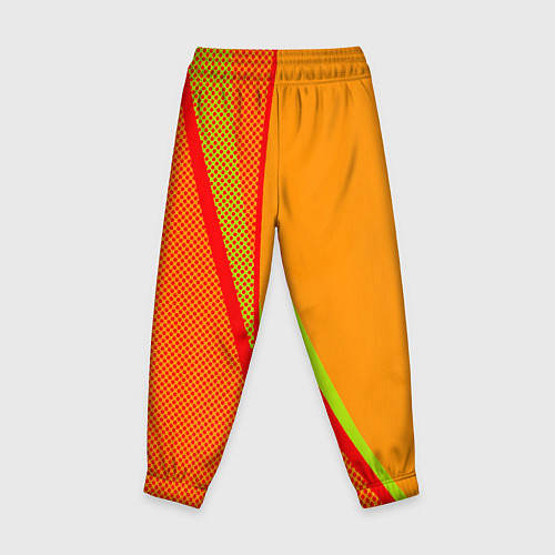 Детские брюки Оранжевый с красным абстрактный с текстурой / 3D-принт – фото 2