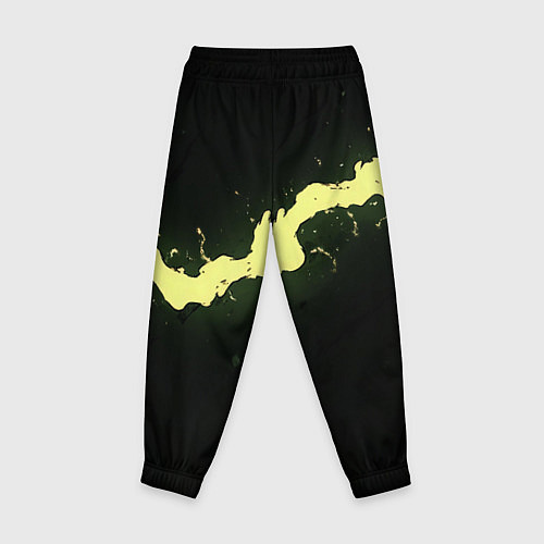 Детские брюки Желтая трещина на черном / 3D-принт – фото 2