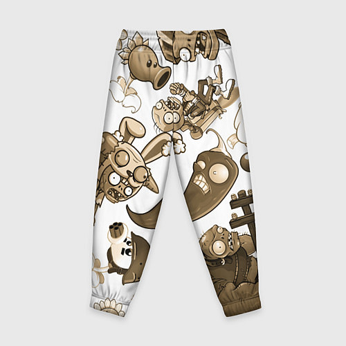 Детские брюки Растения против зомби в бежевых тонах / 3D-принт – фото 2