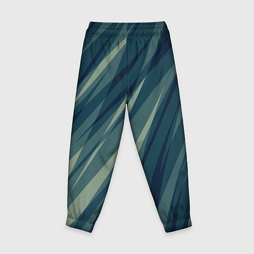 Детские брюки Зеленовато-синий полосы / 3D-принт – фото 2