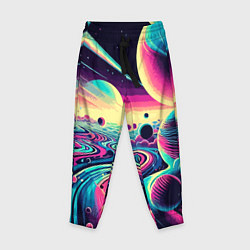 Детские брюки Неоновый разноцветный космос