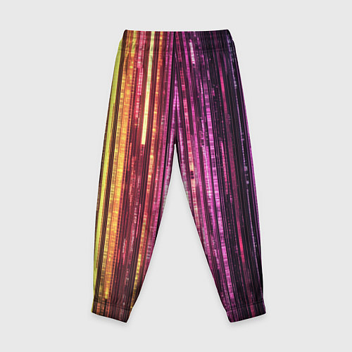 Детские брюки Неоновый и переливающийся киберпанк узор / 3D-принт – фото 2