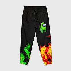 Брюки детские Амонг ас огненная текстура, цвет: 3D-принт