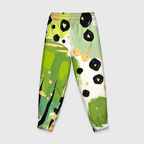 Детские брюки Зеленый анималистичный паттерн / 3D-принт – фото 2