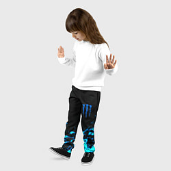 Брюки детские Monster energy голубые краски, цвет: 3D-принт — фото 2
