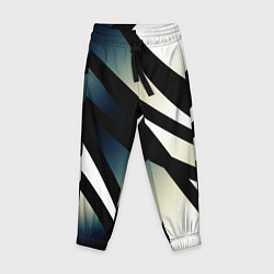 Брюки детские Чёрно-белый с синим затемнением полосы, цвет: 3D-принт