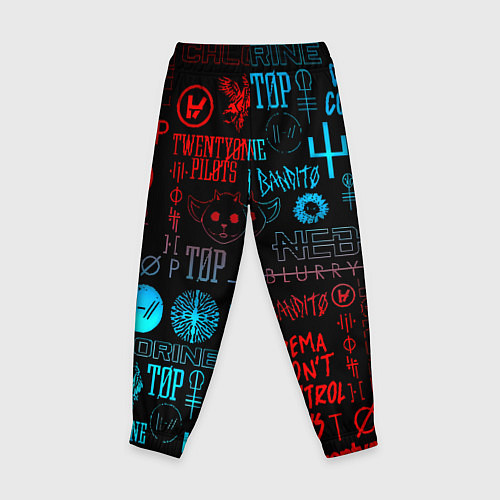 Детские брюки Twenty one pilots rock pattern / 3D-принт – фото 2