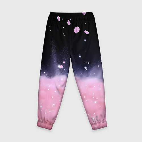 Детские брюки Розовая текстура с лепестками / 3D-принт – фото 2