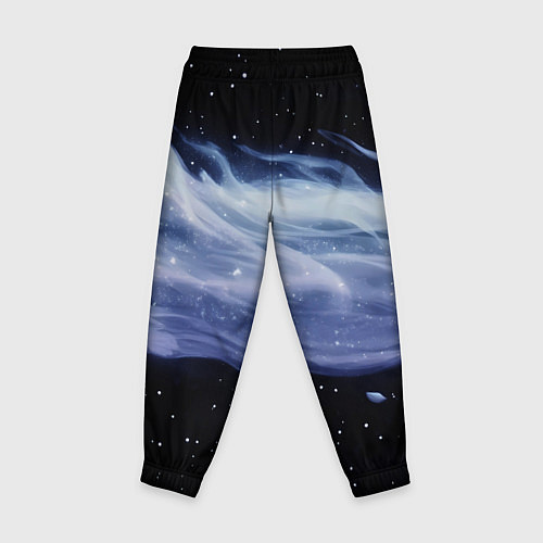 Детские брюки Синяя волна в космосе - текстура / 3D-принт – фото 2