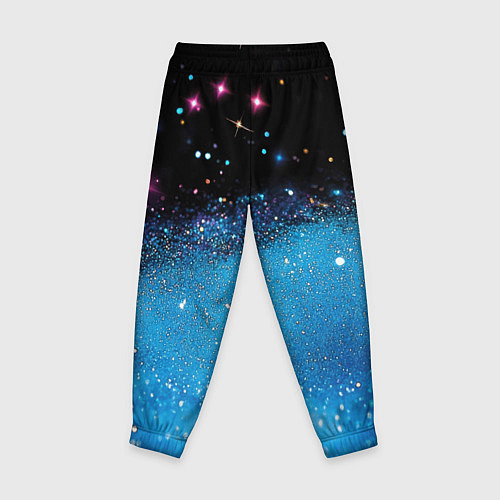 Детские брюки Синяя текстура из блестящих звездочек / 3D-принт – фото 2