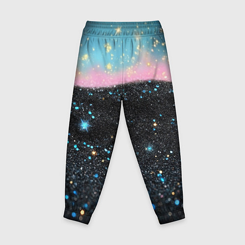 Детские брюки Блестящая текстура на черном / 3D-принт – фото 2