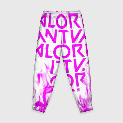 Детские брюки Valorant розовый огонь / 3D-принт – фото 2