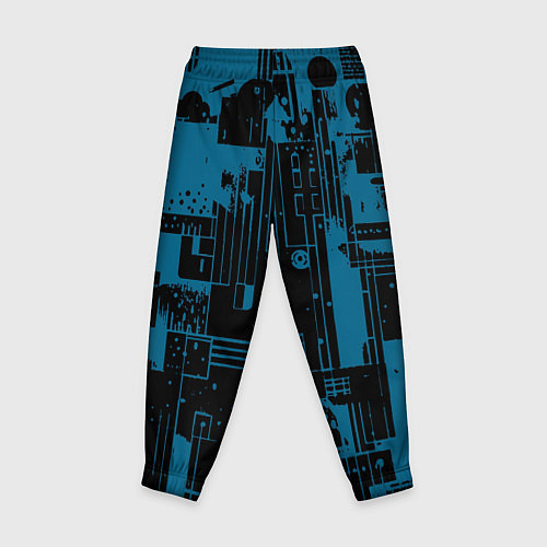 Детские брюки Чёрно-синий абстракция геомтеричный / 3D-принт – фото 2