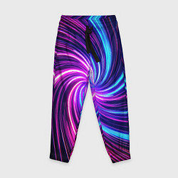 Брюки детские Неоновый вихрь из светящихся линий, цвет: 3D-принт