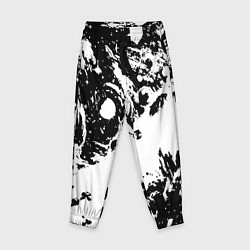 Брюки детские Белый с чёрной абстракцией, цвет: 3D-принт