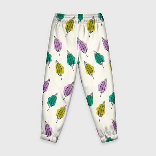 Детские брюки Листья на пятнах / 3D-принт – фото 2