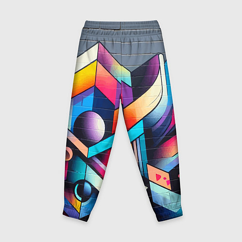 Детские брюки Геометрическое абстрактное граффити / 3D-принт – фото 2