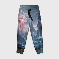 Брюки детские Фантастический мир с медузами и озеро у гор, цвет: 3D-принт