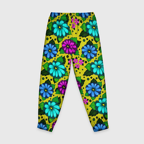 Детские брюки Паттерн незатейливые цветочки / 3D-принт – фото 2