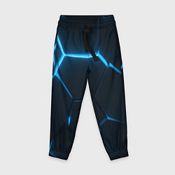 Брюки детские Черные плиты с синим светом, цвет: 3D-принт