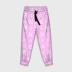 Брюки детские Бело розовый ажурный кружевной узор, цвет: 3D-принт