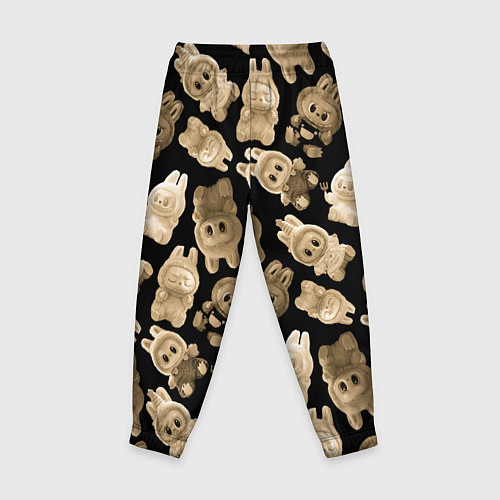 Детские брюки Лабубы на черном паттерн / 3D-принт – фото 2